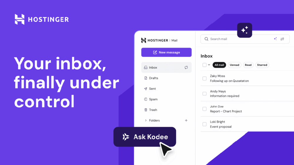 全新Hostinger Mail利用人工智能提升邮件工作效率